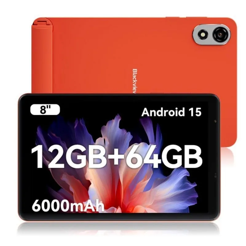 Tablet Blackview Zeno 1 8" HD 90Hz 4GB 64GB WiFi/4G 6000mAh Android 15 Naranja ZENO1(4+64)-ORANGE