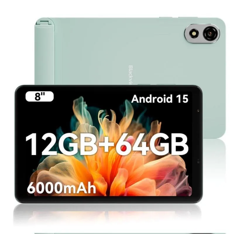 Tablet Blackview Zeno 1 8" HD 90Hz 4GB 64GB WiFi/4G 6000mAh Android 15 Verde ZENO1(4+64)-GREEN