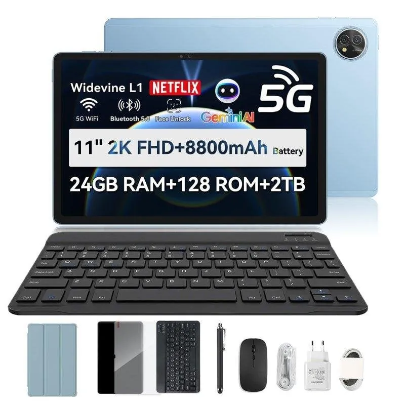 Tablet Blackview Zeno 10 5G 11" 128GB 24GBRAM 8800mAh Android 15 Azul ZENO10(8+128)-BLUE