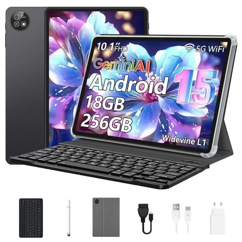 Tablet Vanwin T30 WiFi 10,1" 18GB Negro 256GB con teclado y funda 101022010377