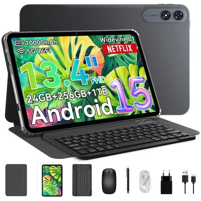 Tablet VekfulPC T60 Pro 13,4" 256GB 24GB RAM 10000 mAh Android 15 WiFi Gris T60PRO(8+256)VE-GREY