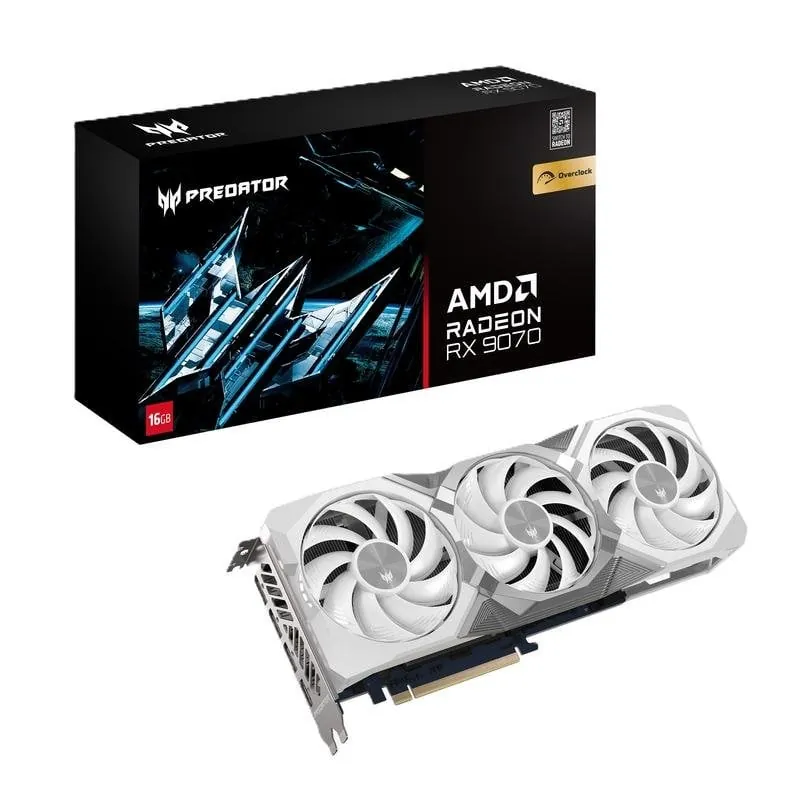 Tarjeta Gráfica Acer Predator BiFrost Radeon RX 9070 OC 16GB GDDR6 White Edition DP.Z4GWW.P02
