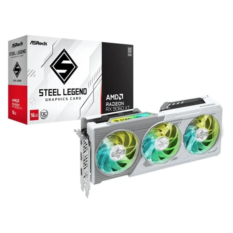 Tarjeta Gráfica Asrock Radeon RX 9060 XT Steel Legend 16GB GDDR6 OC 90-GA5JZZ-00UANF
