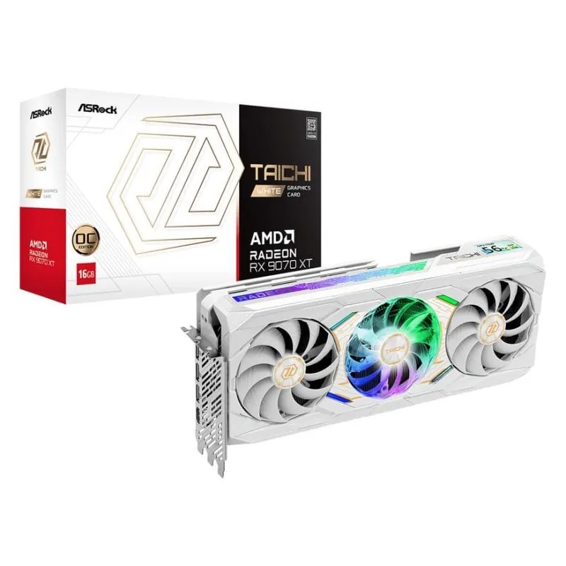 Tarjeta Gráfica AsRock Radeon RX 9070 XT Taichi White OC 16GB GDDR6 90-GA5YZZ-00UANZ