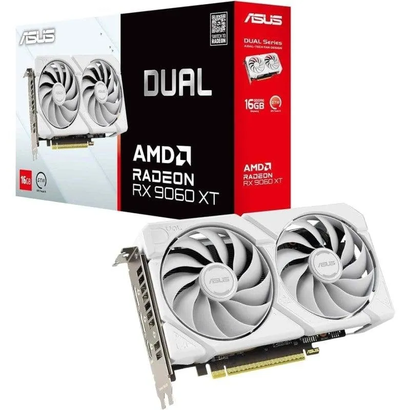 Tarjeta Gráfica ASUS Dual Radeon RX 9060 XT 16GB GDDR6 White Edition 90YV0LG3-M0NA00