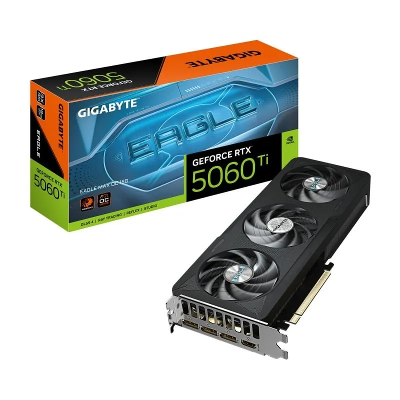 Tarjeta Gráfica GIGABYTE GeForce RTX 5060 Ti EAGLE MAX OC 16GB GDDR7 overclocking GV-N506TEAGLEMAX OC-16GD