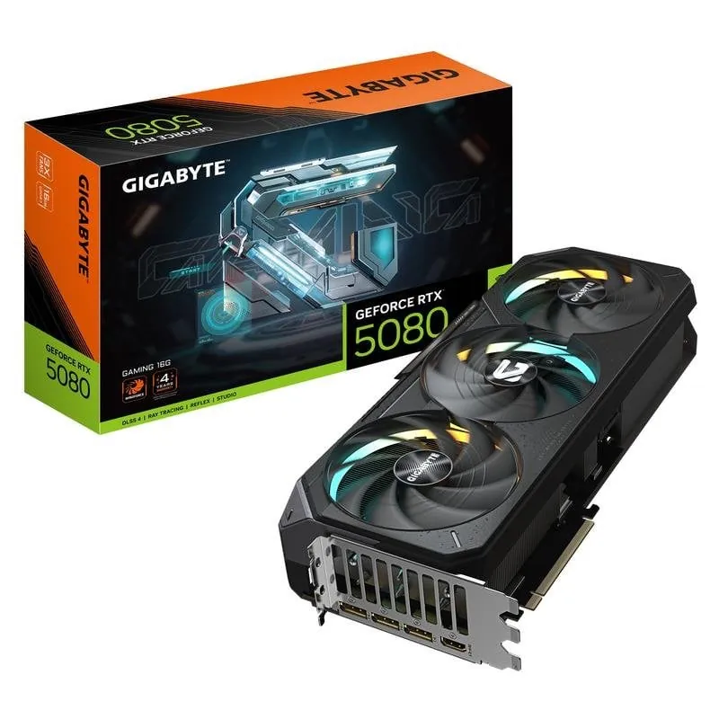 Tarjeta Gráfica Gigabyte GeForce RTX 5080 GAMING 16GB GDDR7 Reflex 2 RTX AI DLSS4 GV-N5080GAMING-16GD