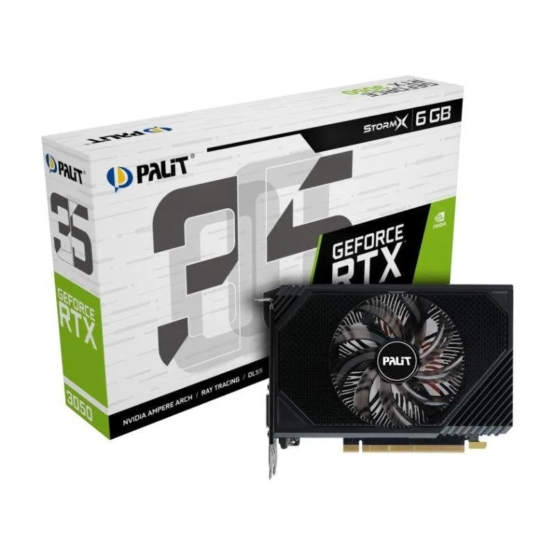 Tarjeta Gráfica Palit GeForce RTX 3050 StormX 6GB GDDR6 Ray Tracing DLSS NE63050018JE-1072F