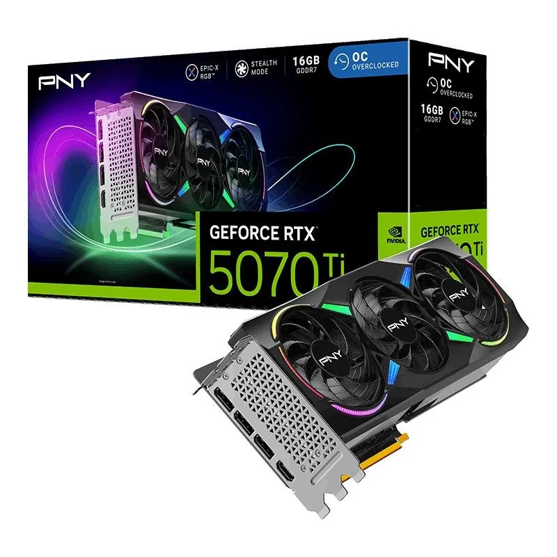 Tarjeta Gráfica PNY GeForce RTX 5070 Ti ARGB EPIC-X RGB 16GB GDDR7 Reflex 2 RTX AI DLSS4 VCG5070T16TFXXPB1
