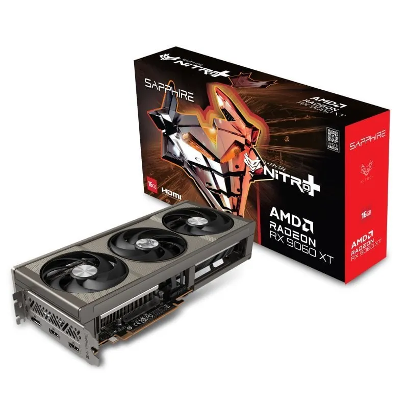 Tarjeta Gráfica Sapphire Nitro+ Radeon RX 9060 XT 16GB GDDR6 FreeSync OC Tri-X 11350-01-20G