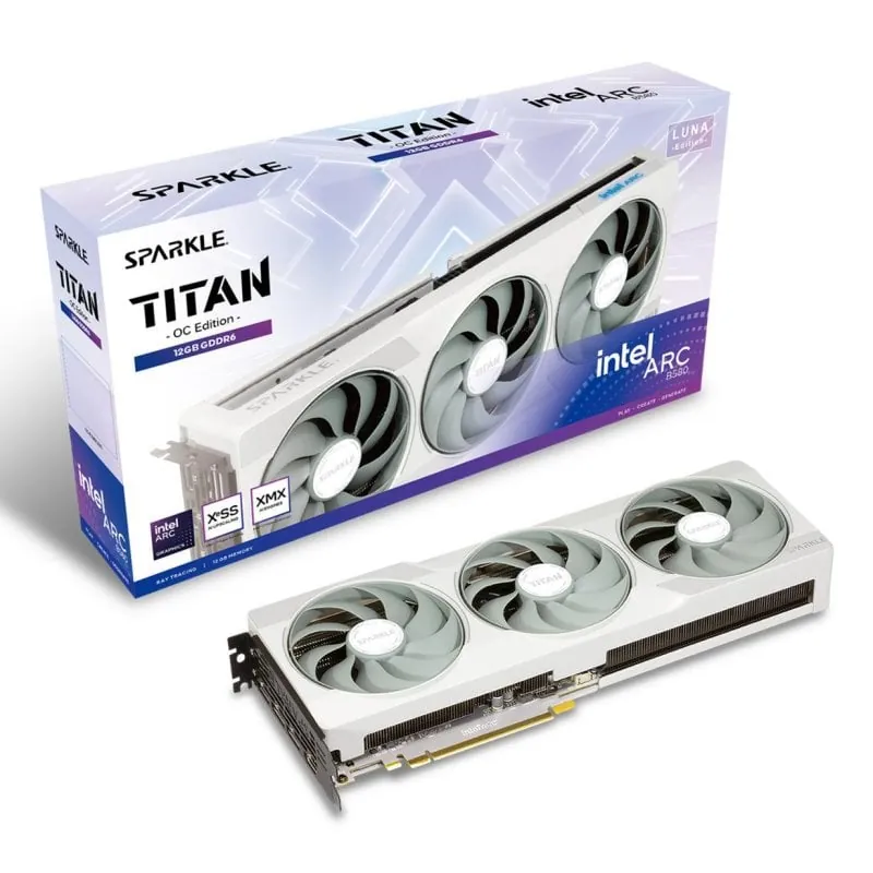 Tarjeta Gráfica Sparkle Arc B580 Luna OC 12GB GDDR6 triple ventilador PCIe 4.0 1A1-S00428700G