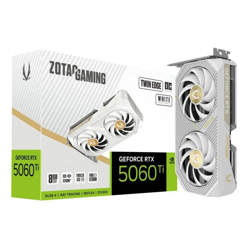 Tarjeta Gráfica Zotac GeForce RTX 5060 Ti Twin Edge OC 8GB GDDR7 Reflex 2 RTX AI DLSS4 ZT-B50610Q-10M