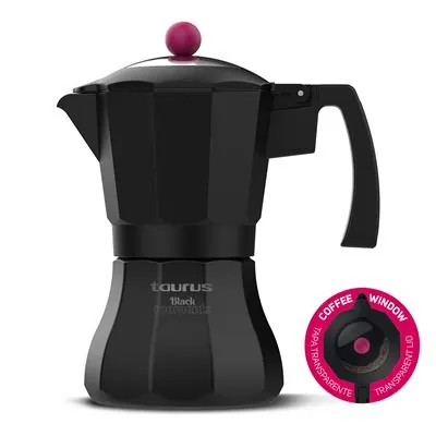 Taurus Black Moments Cafetera Italiana 3 Tazas Negra 984084000