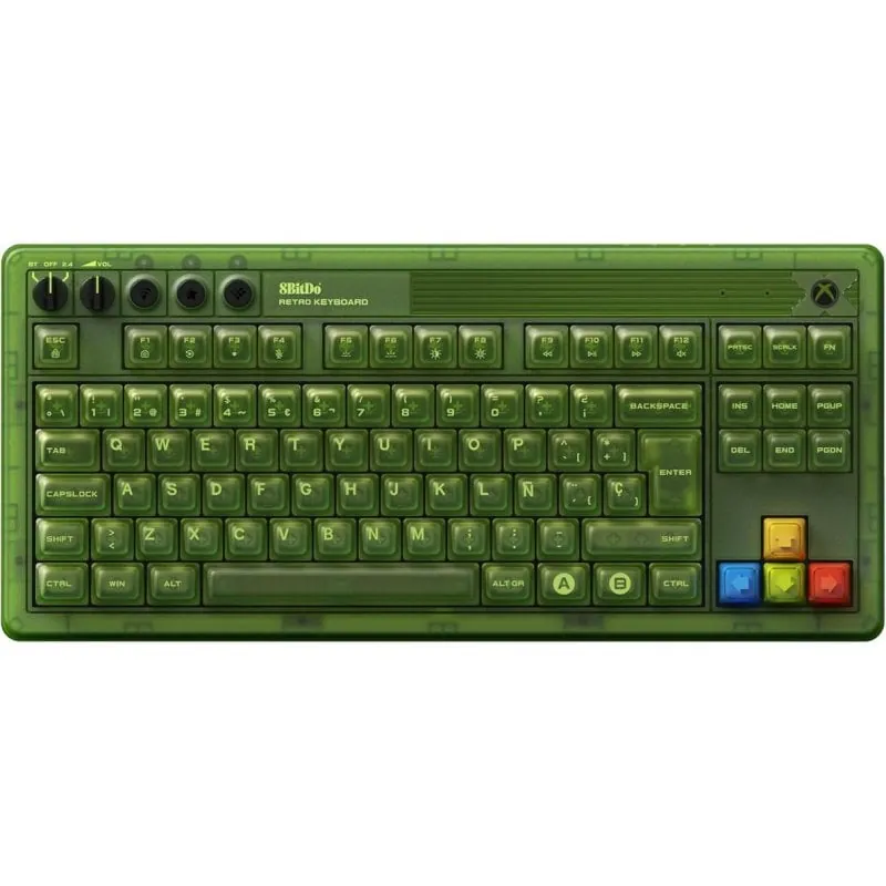 Teclado 8BitDo Retro 87 mecánico con RGB Bluetooth 2.4G USB-C Xbox ISO Spanish RET00894