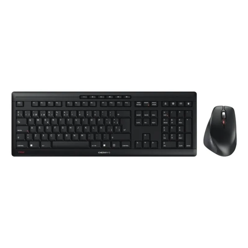 Teclado Cherry Stream Desktop Comfort inalámbrico con ratón ergonómico y silencioso JD-8550ES-2