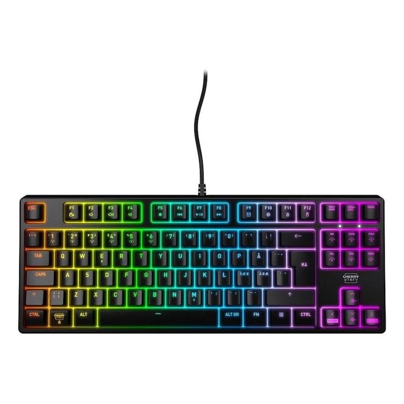 Teclado Cherry XTRFY K4V2 mecánico compacto RGB con switches Cherry MX2A Red CX-K4V2-RGB-TKL-R-ES