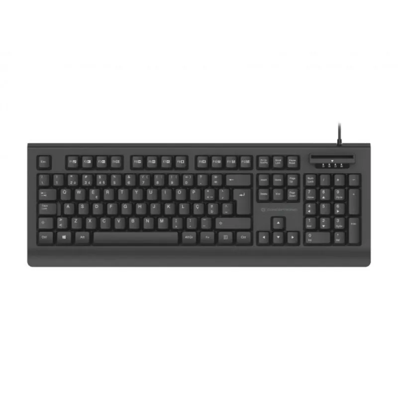 Teclado Conceptronic KAYNE01ES Completo 100% QWERTY Español USB Lector Tarjetas Negro KAYNE01ES