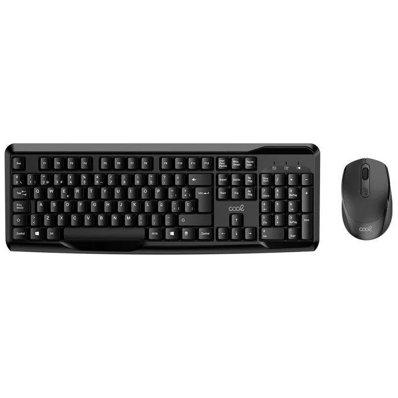 Teclado Cool Enter Office de Membrana Inalámbrico Español Negro con Ratón USB 2.4G 8434847080765