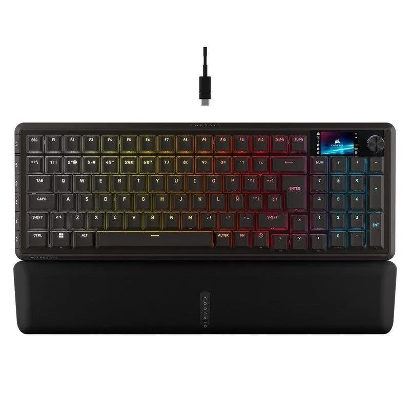 Teclado Corsair Vanguard 96 Wireless mecánico compacto con pantalla LCD, RGB CH-91F901E-ES