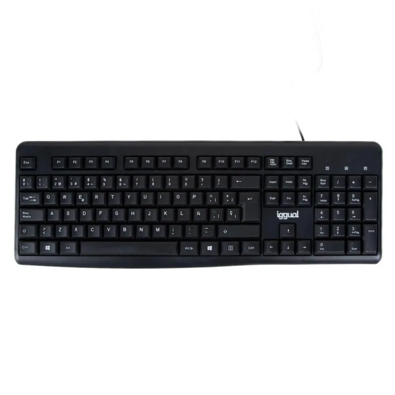 Teclado de membrana iggual CK-BASIC2-105T Layout ES USB completo negro silencioso IGG318904