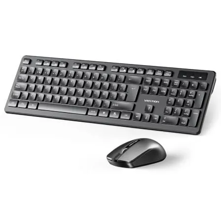 Teclado de membrana inalámbrico Vention KTD Layout ES combo con ratón 2.4GHz negro KTDB0-ES