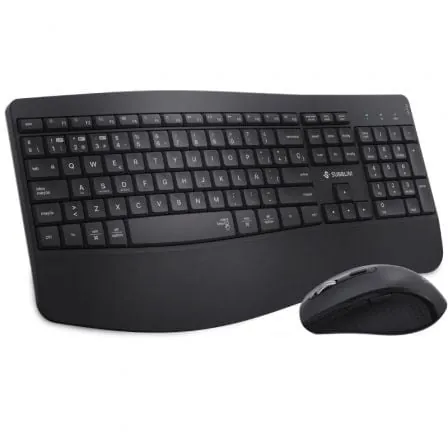 Teclado de membrana SUBBLIM Combo Dual Office Prowave Layout ES ergonómico inalámbrico recargable multidispositivo SUBKBC-DCOPW2