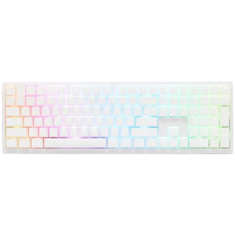 Teclado Ducky Zero 6108 mecánico blanco puro RGB tri-mode hot-swap MX2A blue 2408ST3-CCESPDOECL
