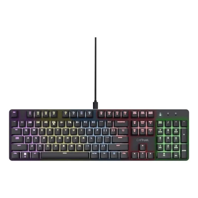 Teclado Gaming Trust GXT 871 Zora Mecánico RGB USB QWERTY Español Aluminio Negro 25682
