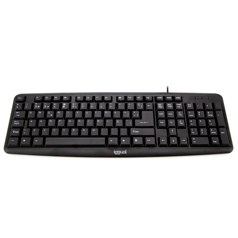 Teclado IGGUAL CK-BASIC-105T de membrana completo USB QWERTY español negro IGG316818