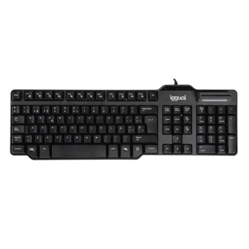 Teclado iggual CK-ID-DNI SMART Negro QWERTY 105 teclas USB lector inteligente IGG319000