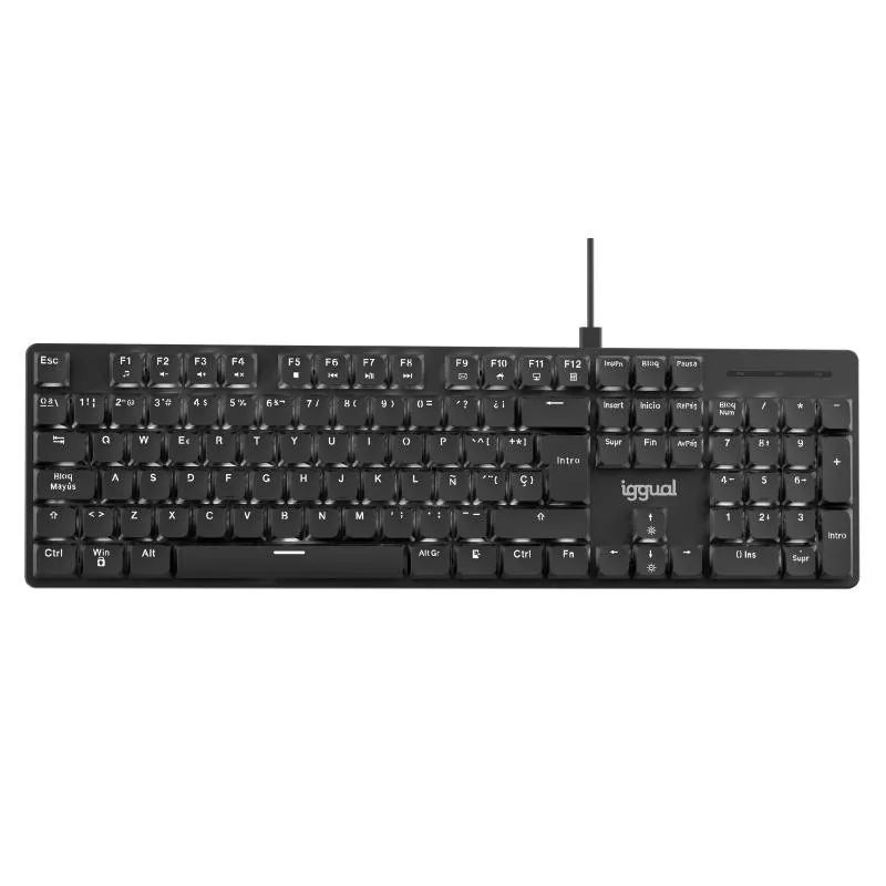 Teclado Iggual CK-MECHA-105T mecánico con switches marrones y LED blanco ajustable IGG320662