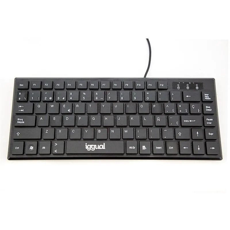 Teclado IGGUAL TKL Slim compacto de membrana 60% USB negro silencioso IGG317082