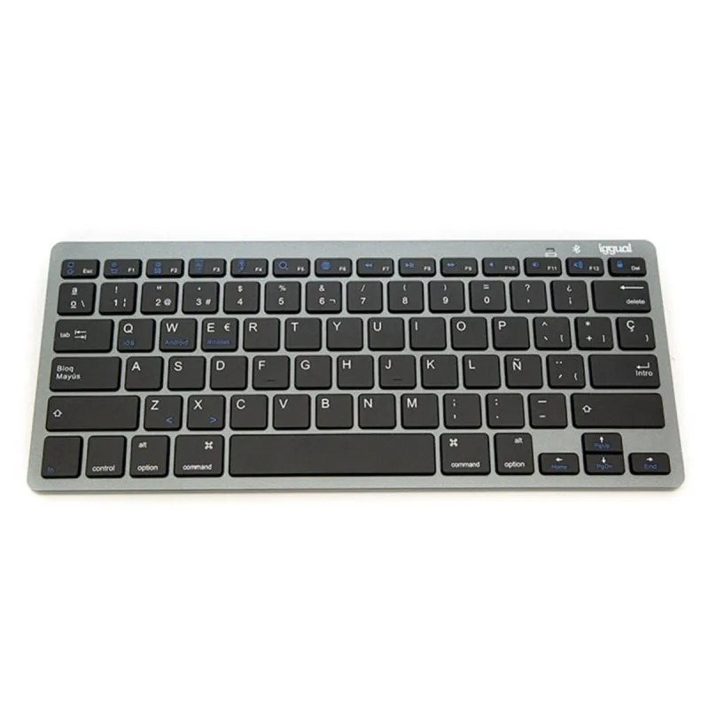 Teclado inalámbrico iggual TKL-BT Slim Layout ES Bluetooth compacto negro-gris IGG316917