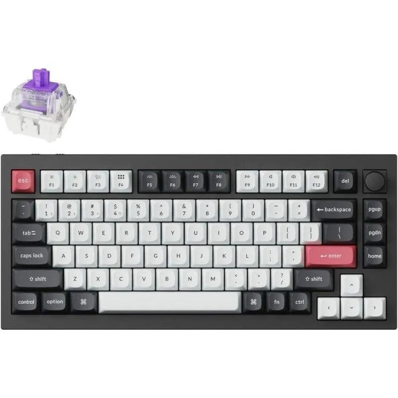 Teclado Keychron Q1 HE Hall Effect Magnético 75% RGB inalámbrico con switches magnéticos y knob Q1H-M1-ES