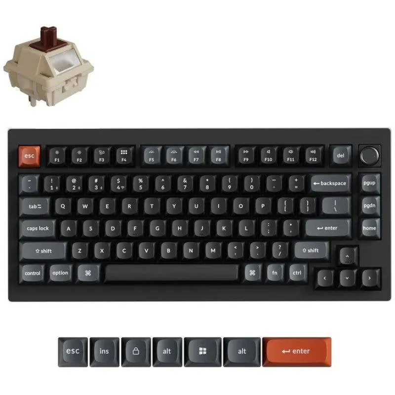 Teclado Keychron V1 Ultra 8K 75% mecánico inalámbrico RGB Hot-Swappable Spanish Layout Bluetooth V1U-D3-ES