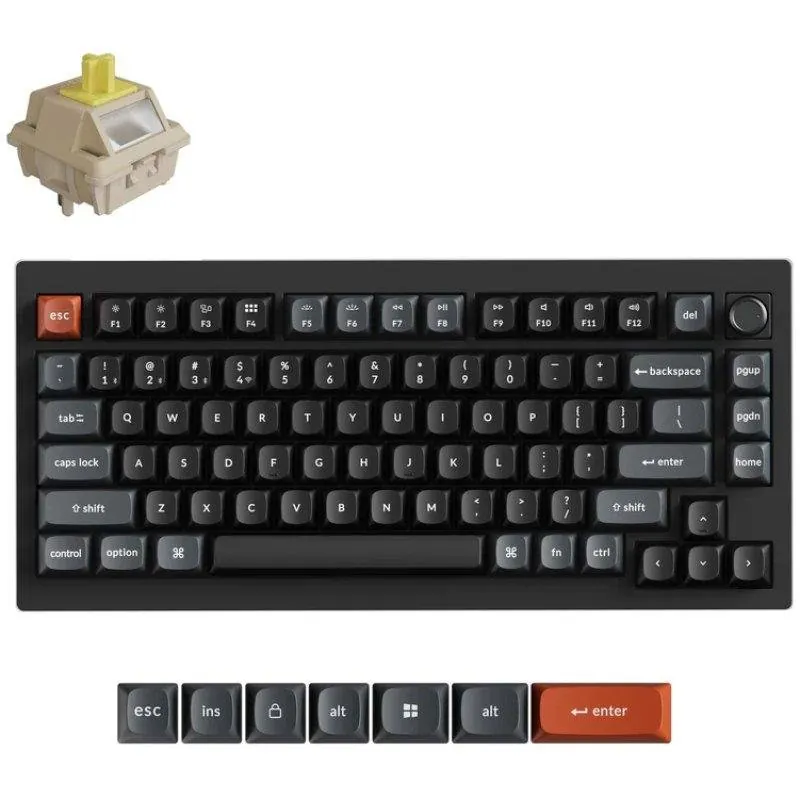 Teclado Keychron V1 Ultra 8K mecánico inalámbrico 75% RGB Hot-Swappable Spanish Layout V1U-D4-ES