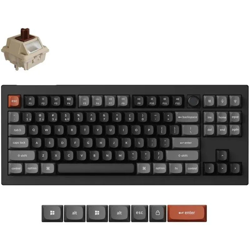 Teclado Keychron V3 Ultra 8K mecánico TKL inalámbrico RGB Hot-Swappable V3U-D3-ES