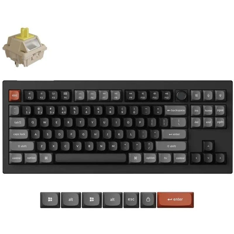 Teclado Keychron V3 Ultra 8K TKL RGB mecánico inalámbrico Hot-Swappable Spanish Layout Keycaps PBT V3U-D4-ES