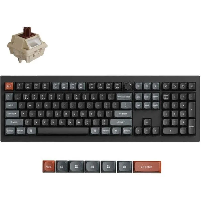 Teclado Keychron V6 Ultra 8K mecánico inalámbrico RGB con switches Brown y layout ES V6U-D3-ES