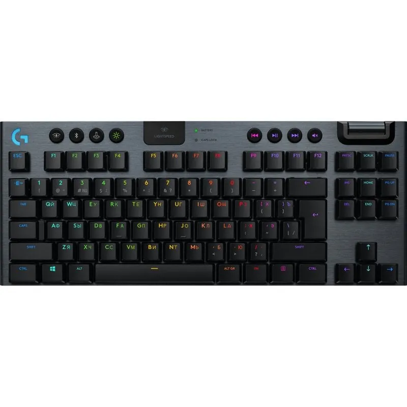 Teclado mecánico Logitech G 920-010588 Tenkeyless Layout ES inalámbrico RGB carbono 920-010588