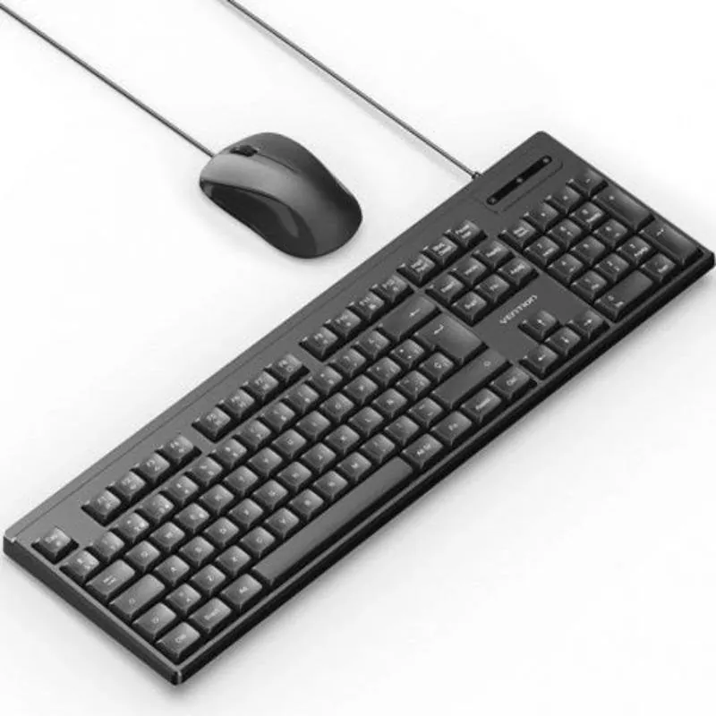 Teclado membrana Vention KTY-ES Layout ES combo con ratón USB negro KTYBG-ES
