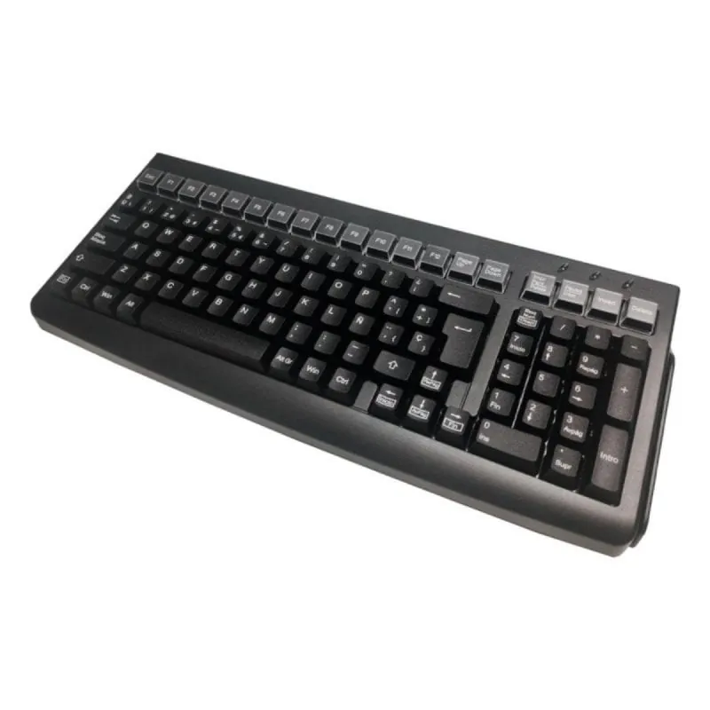 Teclado Mustek MKB-800M 101 Teclas Español USB Lector Banda Magnética Compacto Negro MKB-800M