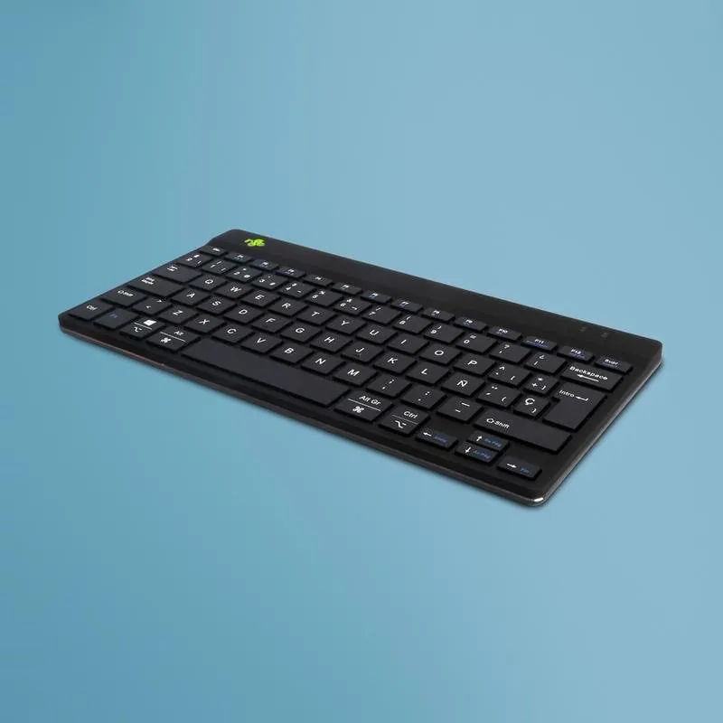 Teclado R-Go Tools Compact Break inalámbrico ergonómico QWERTY (ES) con indicador de pausas RGOCOESWLBL