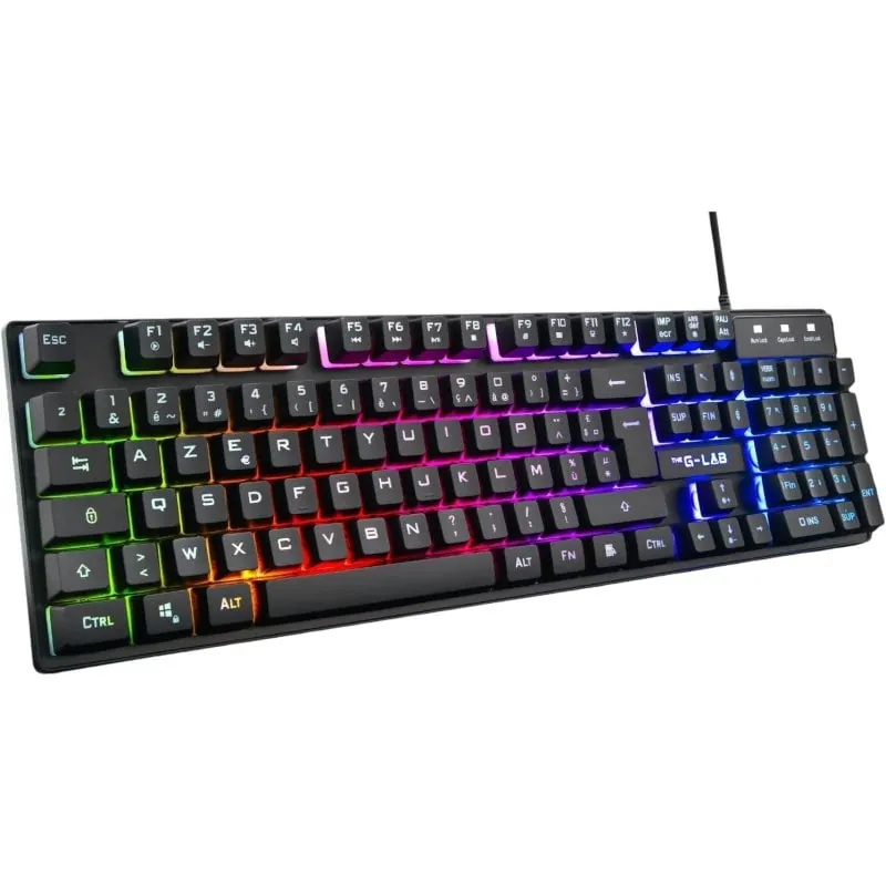 Teclado The G-Lab KEYZ CAESIUM de membrana espanol completo con RGB KEYZ-CAESIUM/SP