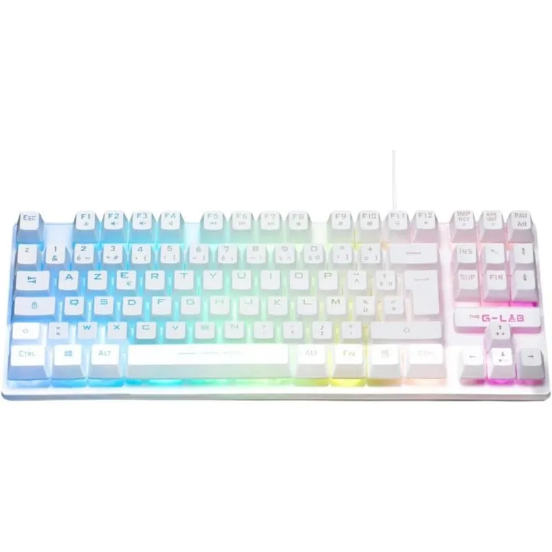 Teclado The G-Lab Keyz Caesium TKL Membrana compacto Layout ES retroiluminado RGB KEYZ-CAESIUMT-W/SP