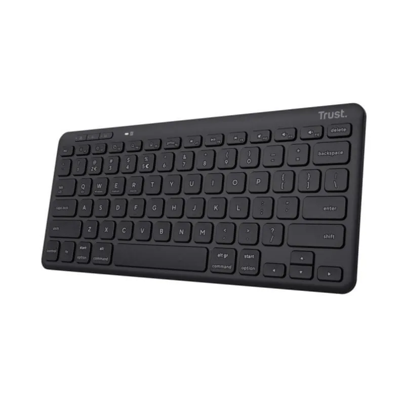Teclado Trust Lyra compacto inalámbrico QWERTY ES triple conexión USB-C batería 12 meses 25059