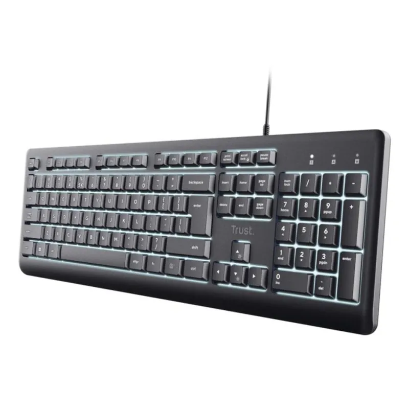 Teclado Trust Primo membrana completo con retroiluminación ajustable y USB-C 25821