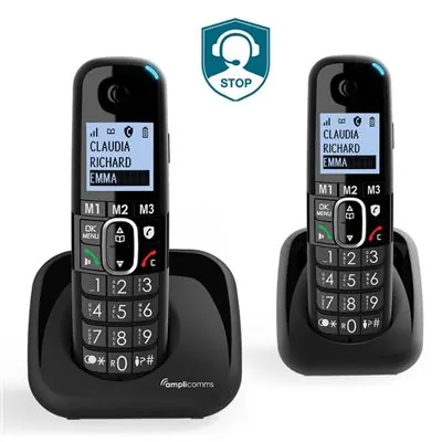 Teléfono Inalámbrico Duo Amplicomms Bigtel 1502 Para Mayores 