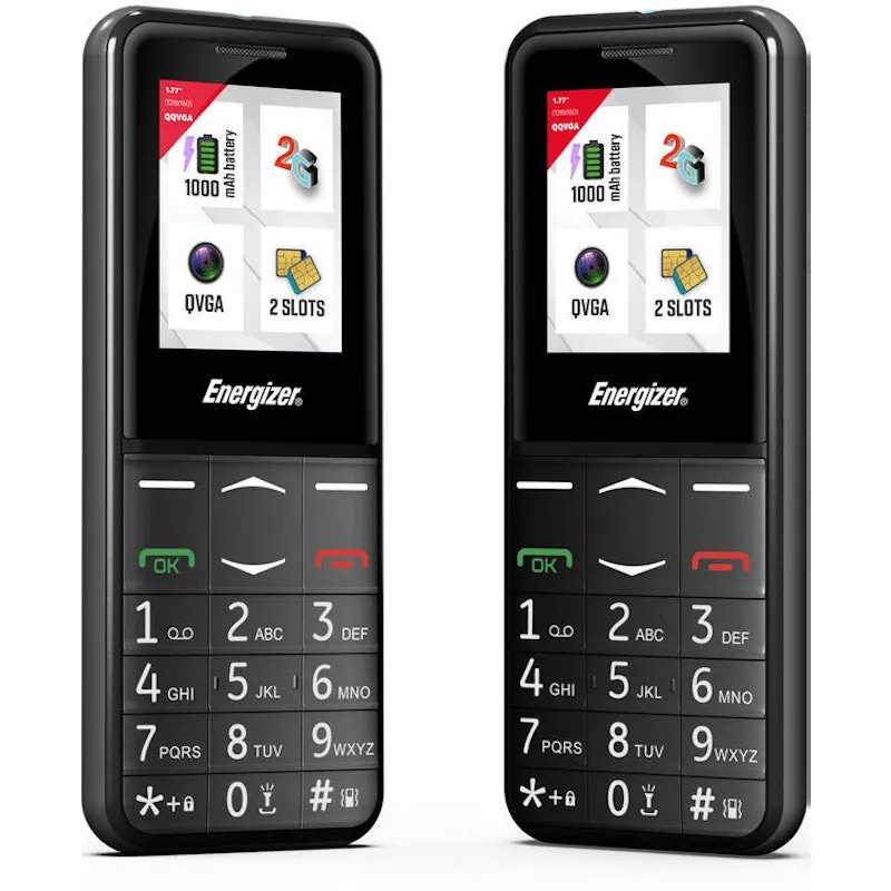 Telefono movil energizer e4 2g 1.77 pulgadas pulgadas boton sos ds black negro 