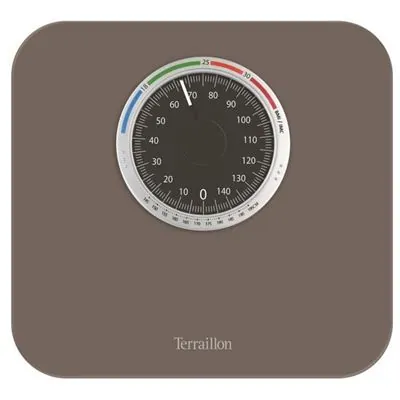 Terraillon Nautic Up Báscula de Baño Mecánica Rectangular con Función BMI Gris Pardo BMA73207BR